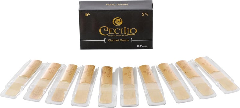 Cecilio Clarinet Reeds 2.5, Premium Quality Clarinet Reeds for Practice, Performances, Individually Packed in Plastic Cases, 10-pack - Image 4
